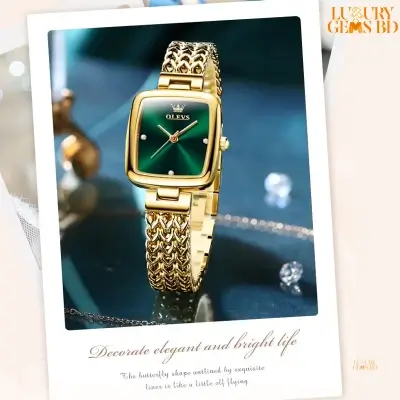 Green Fashionabe Watch With Bracelet