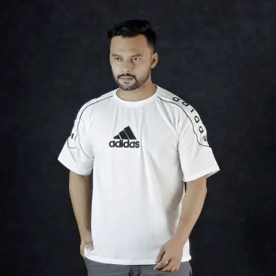 White Adidas Stylish DropShoulder