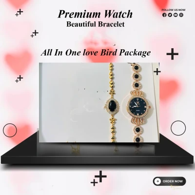 Black Oleves Watch With Bracelet