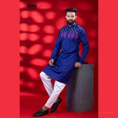 Blue Stylish Premium Punjabi