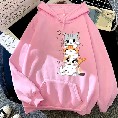 Pinkish 4 Cat Womens Hoodie