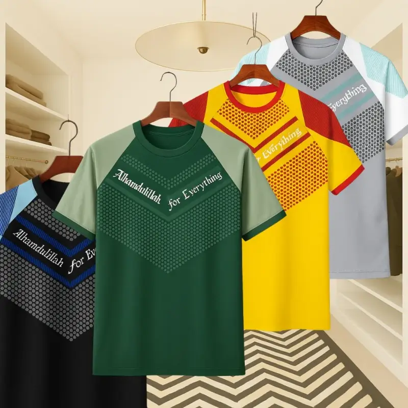 Black Green Yellow & Ash Stylish T- Shirt
